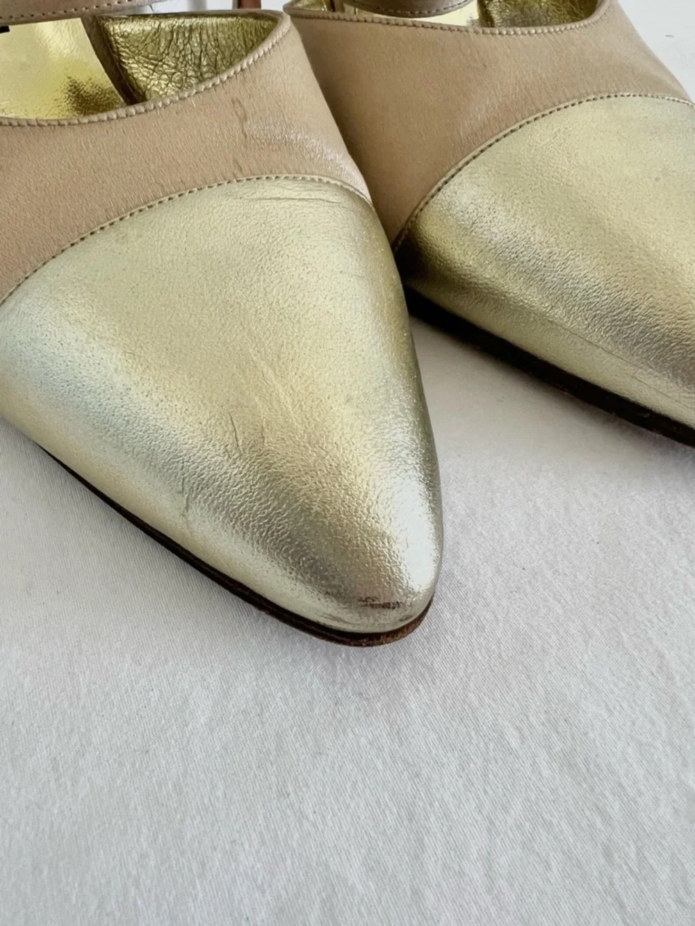 Chanel Dual Strap Satin Mules Vintage